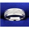 Image 1 : Platinum Unique Engraved Pattern Wedding Band Ring