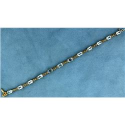 Over 6 ct Blue Topaz and Diamond Bracelet