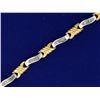 Image 2 : 14k Yellow and White Gold Diamond Bracelet