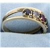Image 3 : Vintage Multi-Colored Gemstone Ring in 14k Gold