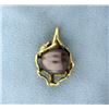Image 1 : 18K Yellow Gold Silver Pearl Pendant