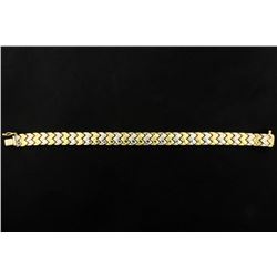 7 1/2 Inch Long Bracelet in White and Yellow Gold