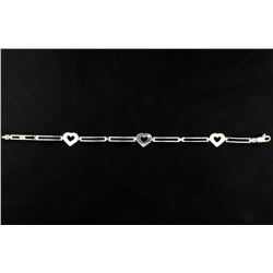Italian Made Diamond Heart Bracelet
