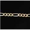 Image 1 : 19 Inch Italian Made Rose, White, and Yellow Figaro Chain