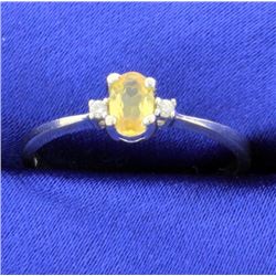 Citrine and Diamond Ring