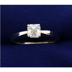 GIA Certified .88 ct Square Diamond Solitaire Ring