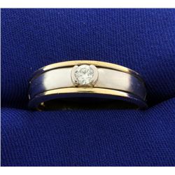 Men's Yellow and White Gold Two Tone Diamond Ring