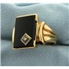 Image 2 : Men's Onyx and Diamond Ring