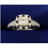 Diamond and Sapphire Halo Ring