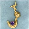 Custom Made Artistic Pendant with Purple Sapphire Gemstone
