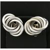 Image 1 : 4 Ring Modern Style Earrings in 14k White Gold