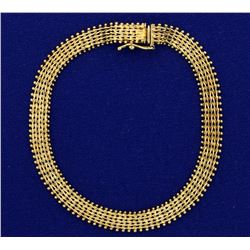 7 1/2 Inch Woven Link Beaded Edge Bracelet