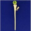 Image 1 : Peridot Tee Golf Pendant in 14k Gold