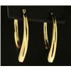 Image 3 : Elongated Hoop 14k Gold Earrings
