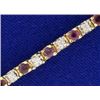 Image 2 : Natural Ruby and Diamond Tennis Bracelet