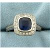Image 1 : Natural Sapphire and Diamond Ring