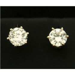 .9ct TW Diamond Stud Earrings in 14k White Gold Settings