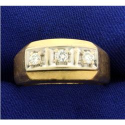 .3ct TW Men's 3 Stone Diamond Ring