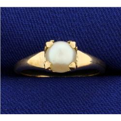 6mm Akoya Pearl Solitaire Gold Ring