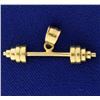 Image 1 : Barbell Weight Lifting Charm in 14k Gold