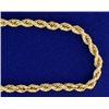 Image 2 : 25 Inch Rope Style Neck Chain in 14k Gold