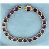 Image 3 : Amethyst and Diamond Bracelet in 14k Gold
