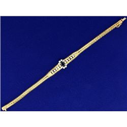 Italian Made Sapphire and Diamond Designer Bracelet in 14k Gold