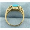 Image 3 : Persian Turquoise and Diamond Ring in 14k Gold