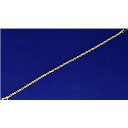 7 1/4 Inch Rope Style Bracelet in 14k Gold