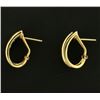 Image 2 : Diamond Designer Half Hoop Earrings in 14k Yellow and White Gold