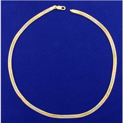 Heavy Italian Made Tri-Colored Rose, Yellow, and White 14k Gold Neck Chain with Matte Finish
