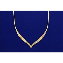 Italian Made Rose, Yellow, and White 14k Gold Necklace
