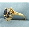 Image 2 : Sapphire and Diamond Ring in 14k Gold