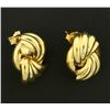 Image 2 : Unique Pattern Gold Drop Earrings in 14k Gold