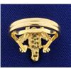 Image 4 : Custom Made Diamond Frog Ring in 14k Gold