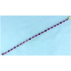 11 ct TW Amethyst Gold Bracelet