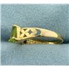 Image 2 : Pear Shaped Peridot Gold Ring