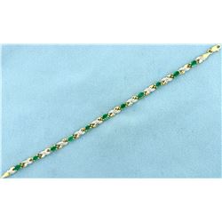 Over 2.75ct Emerald and Diamond Gold Bracelet