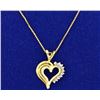 Image 1 : Diamond Heart Pendant on 14k Gold Chain