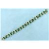 Image 1 : Double Stranded 10 ct TW Tsavorite Garnet and Diamond Gold Bracelet