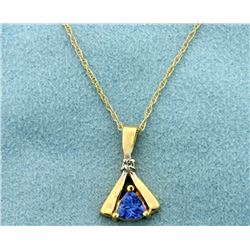 LeVian Tanzanite and Diamond Pendant with 14k Gold Chain