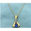 Image 1 : LeVian Tanzanite and Diamond Pendant with 14k Gold Chain