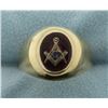 Image 1 : Lab Ruby Gold Masonic Ring