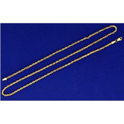 21 Inch Rope Style Neck Chain in 14k Gold