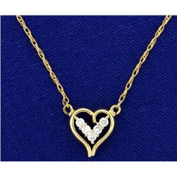Diamond Heart Necklace in 14k Gold