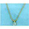 Image 1 : Aquamarine and Diamond Pendant on 14k Gold Chain