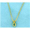 Image 2 : Aquamarine and Diamond Pendant on 14k Gold Chain