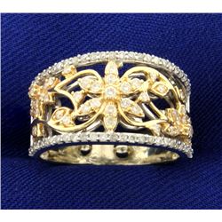 1/2 ct TW Diamond Flower Design Ring in 14K White, Yellow, and Rose Gold