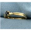 Image 2 : Color Changing Alexandrite Solitaire Ring in 14K Yellow Gold