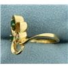 Image 2 : Emerald and Diamond Ring in 14K Yellow Gold